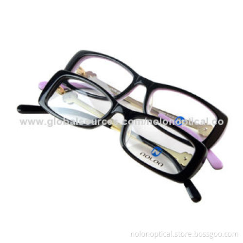 Fashion Acetate Optical Frames with Metal Temple of Nice Metal Trim